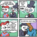 comic about the BBC and big black roosters