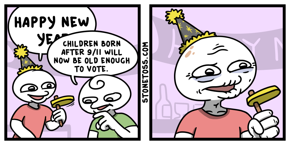 comic about new years and the passage of time