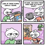 comic about being unable to separate artists from their art