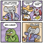 comic about establishment republicans fearing groypers