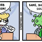 Comic about coronavirus and immigration.