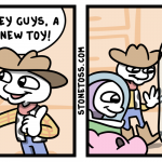 Comic about Toy Story and pony jars.