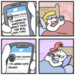 Comic about Donald Trump failing to deliver on his promises.