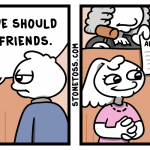 Comic about women just wanting to be friends.