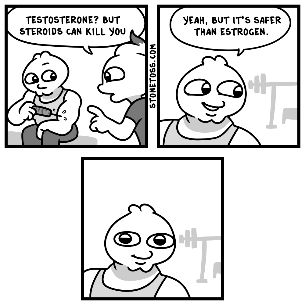 stonetoss comic about hormone use.