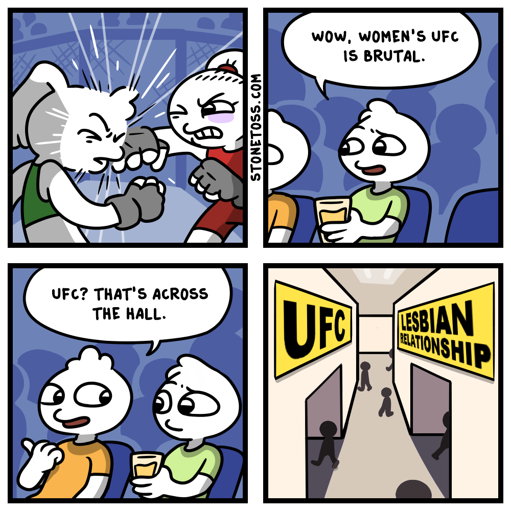 stonetoss comic about UFC and lesbian relationships