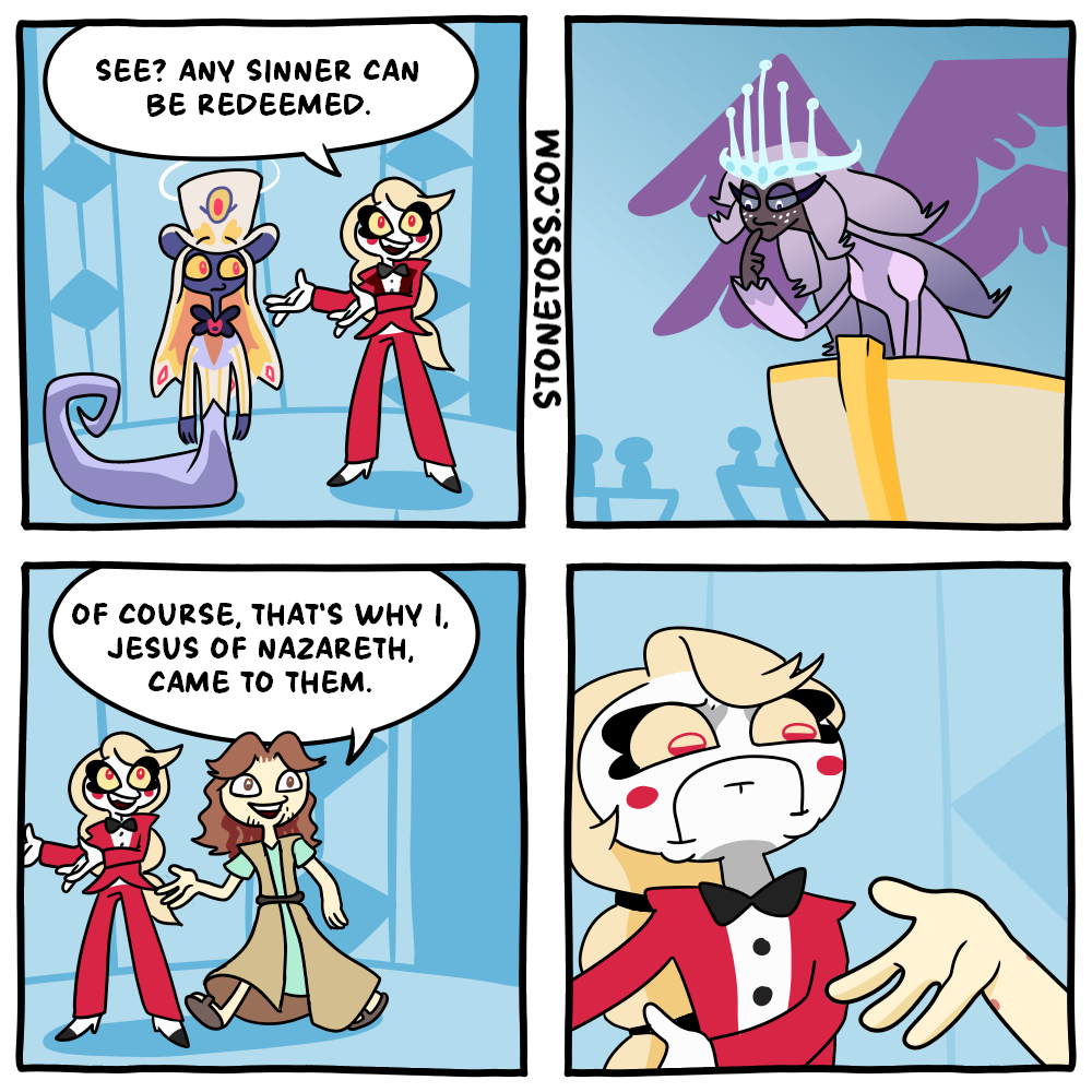 stonetoss comic about Hazbin Hotel