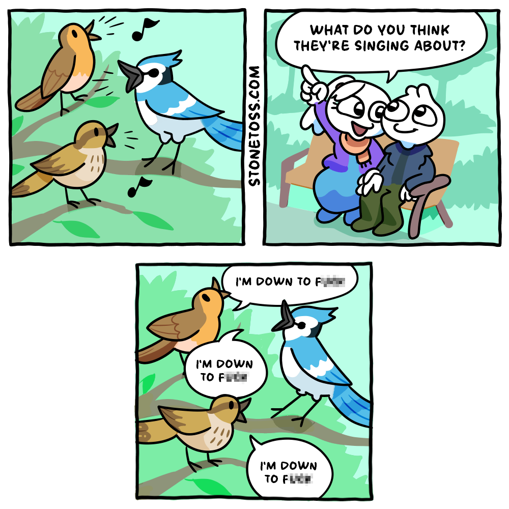 stonetoss comic about bird songs