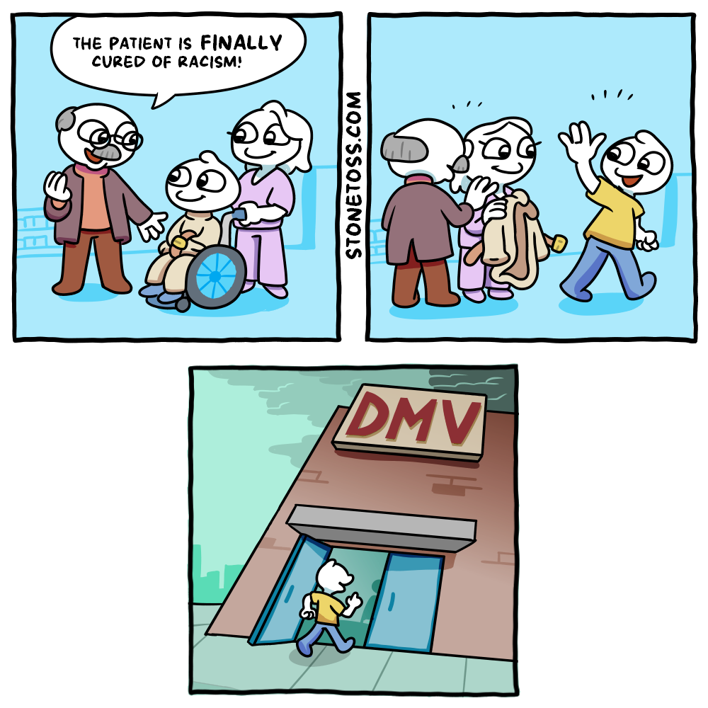 stonetoss comic about the DMV