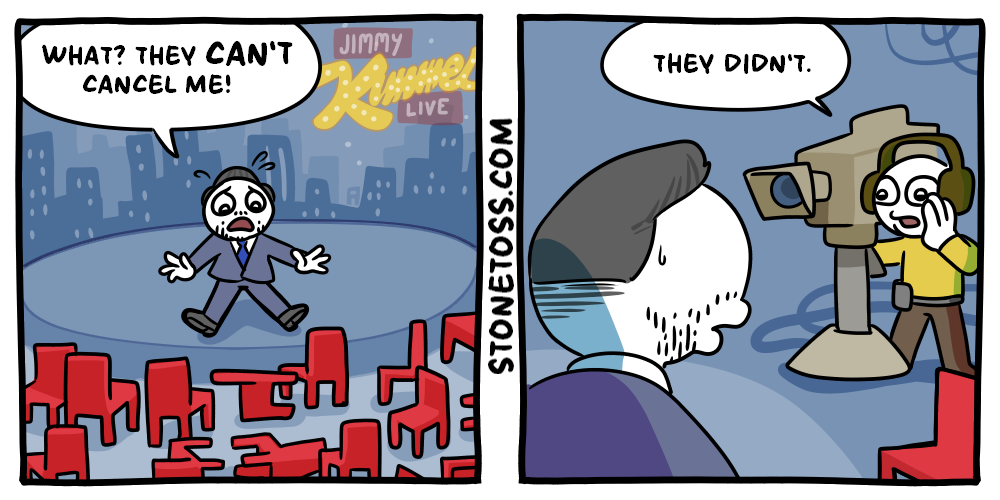 stonetoss comic about the Jimmy Kimmel Live cancelation