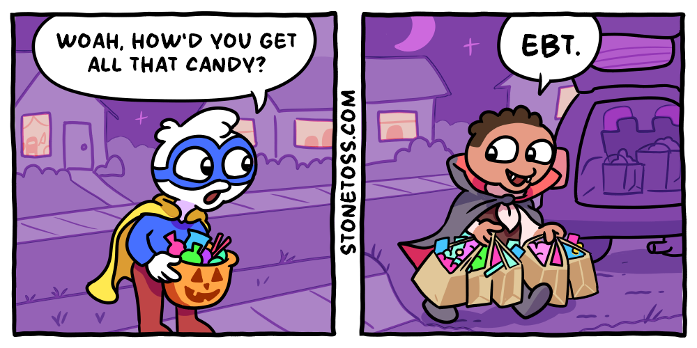 stonetoss comic about SNAP benefits and Halloween
