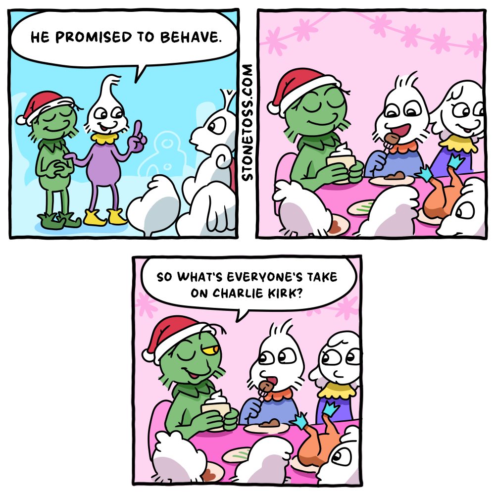 Stonetoss comic about Christmas dinner and the Grinch