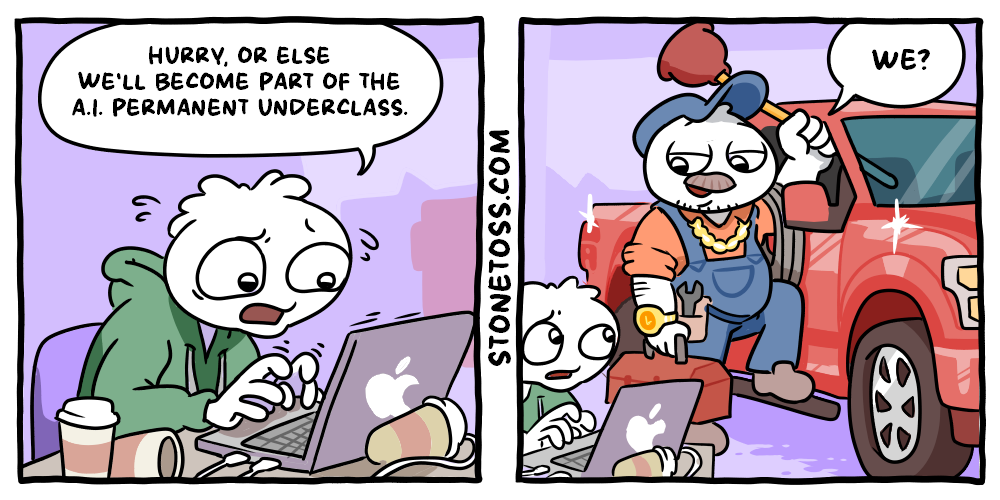 stonetoss comic about A.I. and the underclass