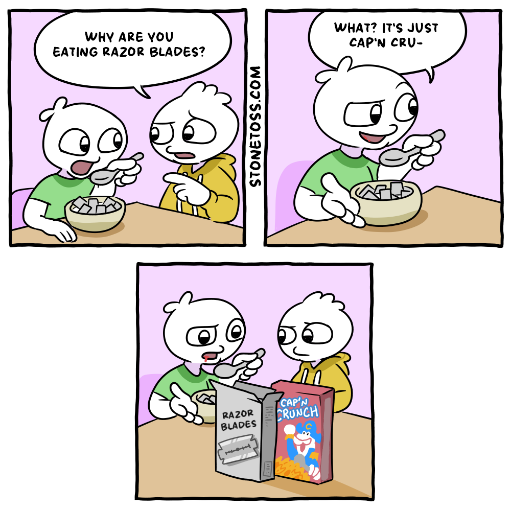stonetoss comic about Cap'n Crunch cereal