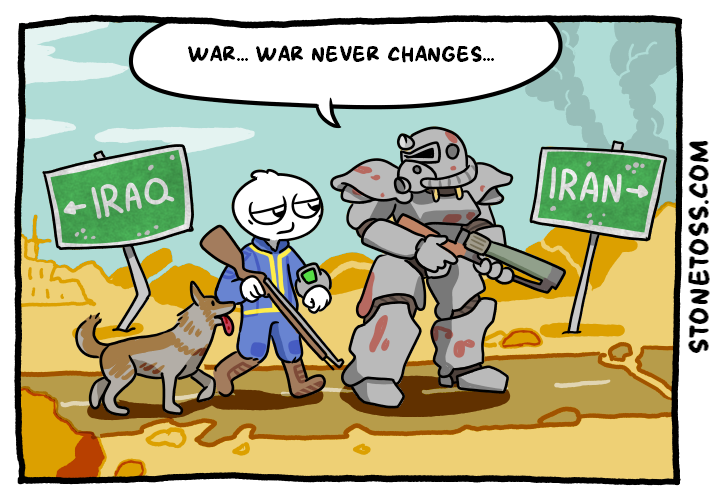 stonetoss comic about war with Iran