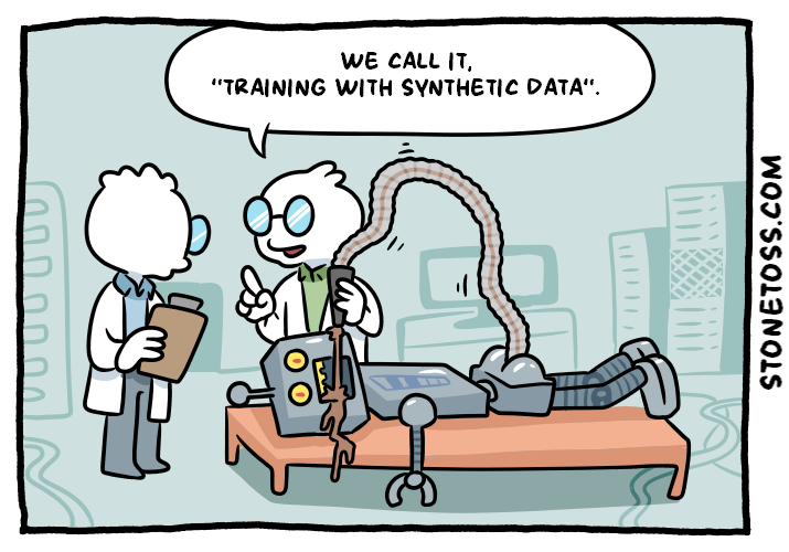 Stonetoss comic about AI and synthetic data
