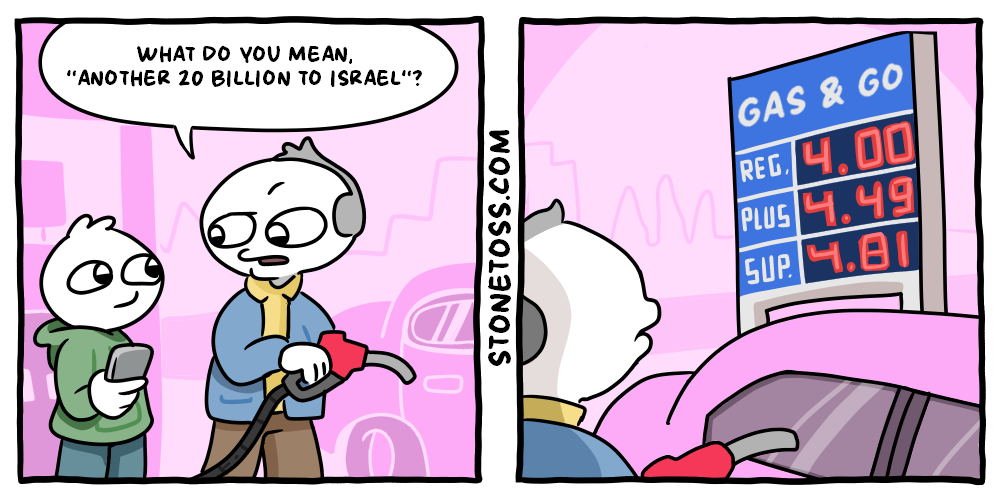 stonetoss comic about gas prices and the Iran war