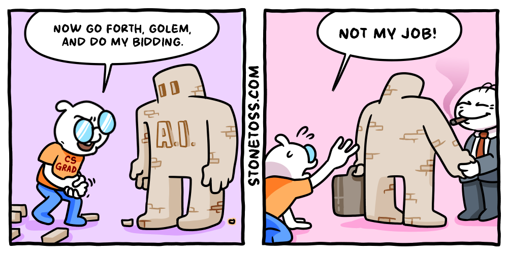Stonetoss comic about AI and the labor force