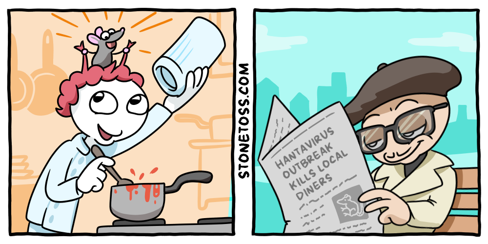 stonetoss comic about Ratatouille and hantavrius
