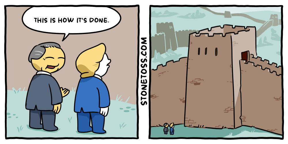 stonetoss comic about the Great Wall of China