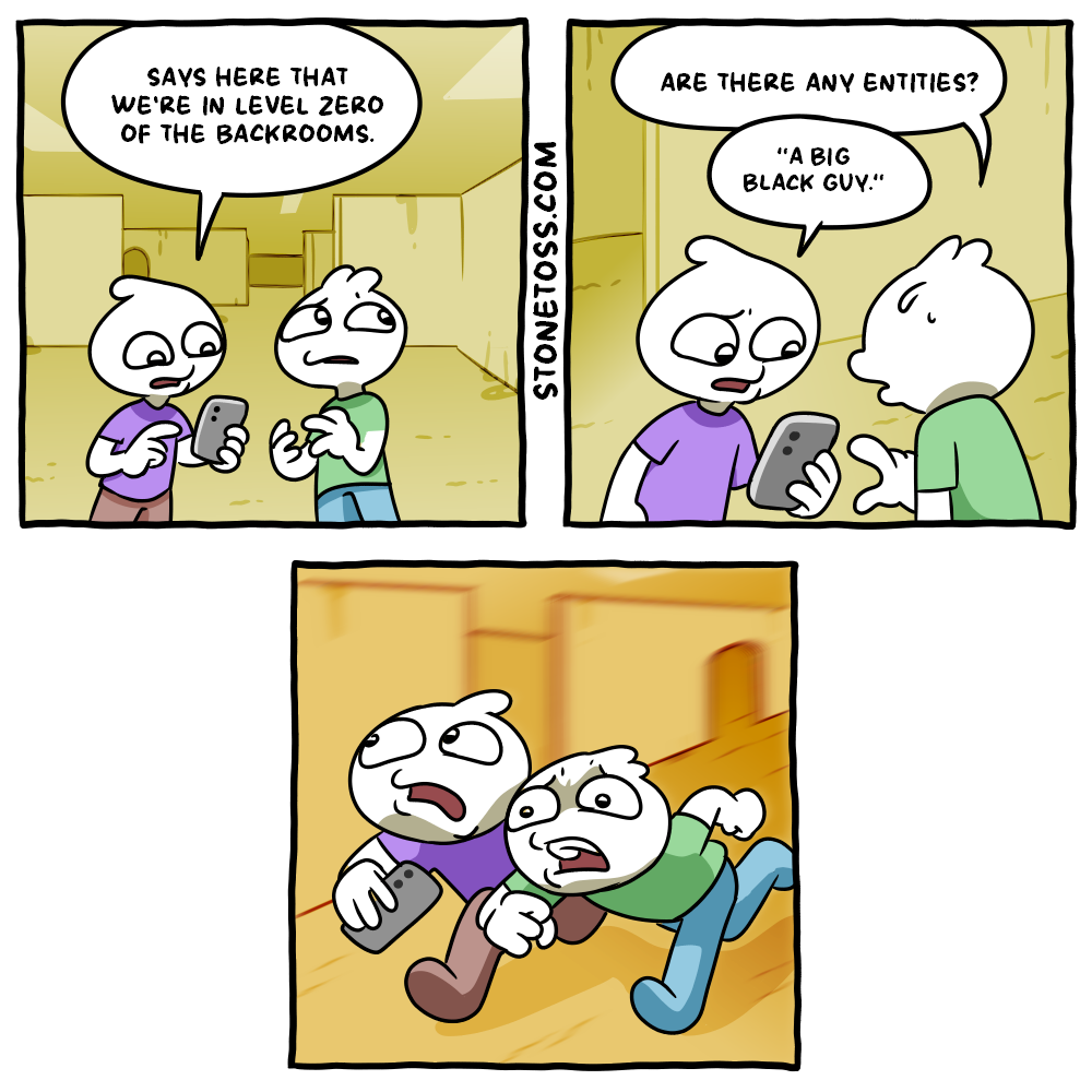 stonetoss comic about the backrooms movie