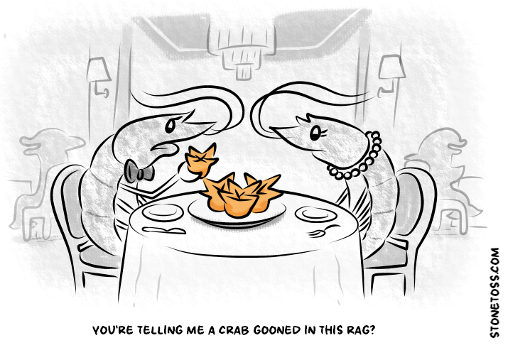 stonetoss comic about crab rangoon