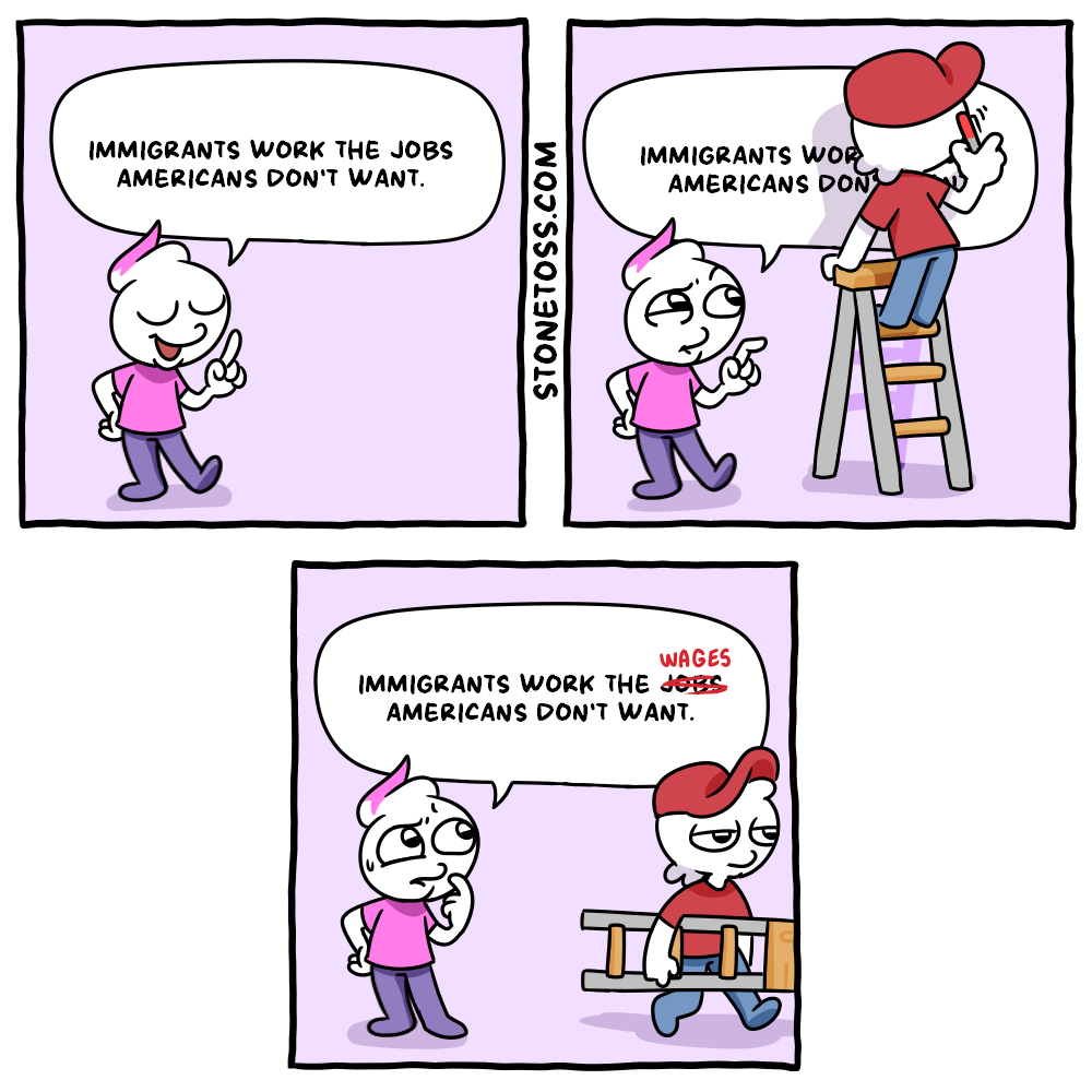 stonetoss comic about immigration wages