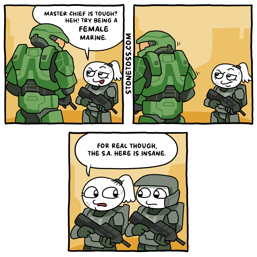 stonetoss comic about Halo's female marines
