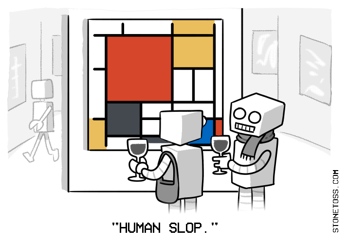 stonetoss comic about human and a.i. art