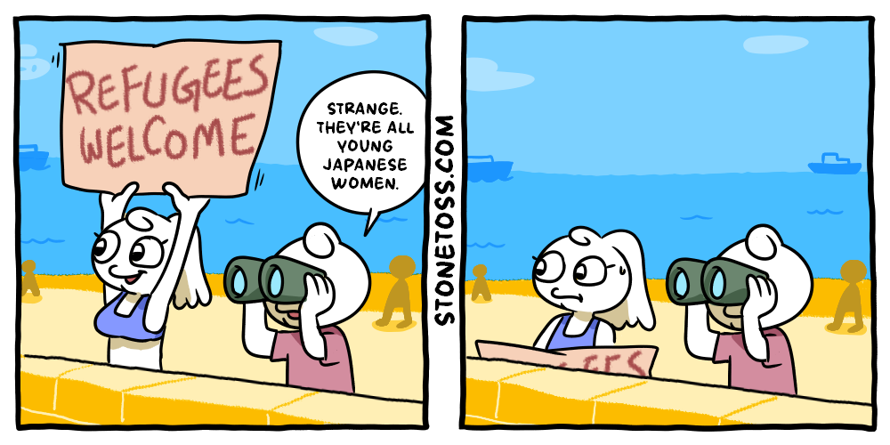 stonetoss comic about refugees and women.