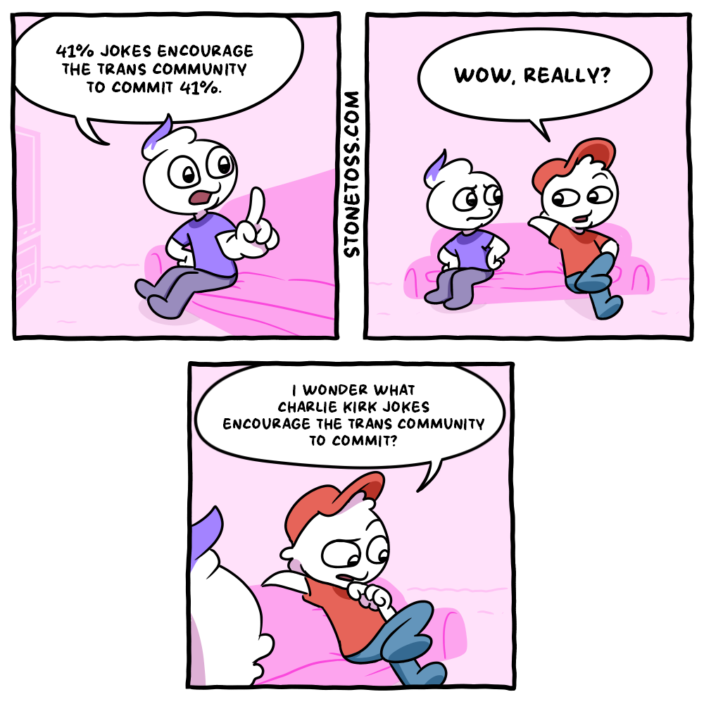 stonetoss comic about Charlie Kirk and 41%
