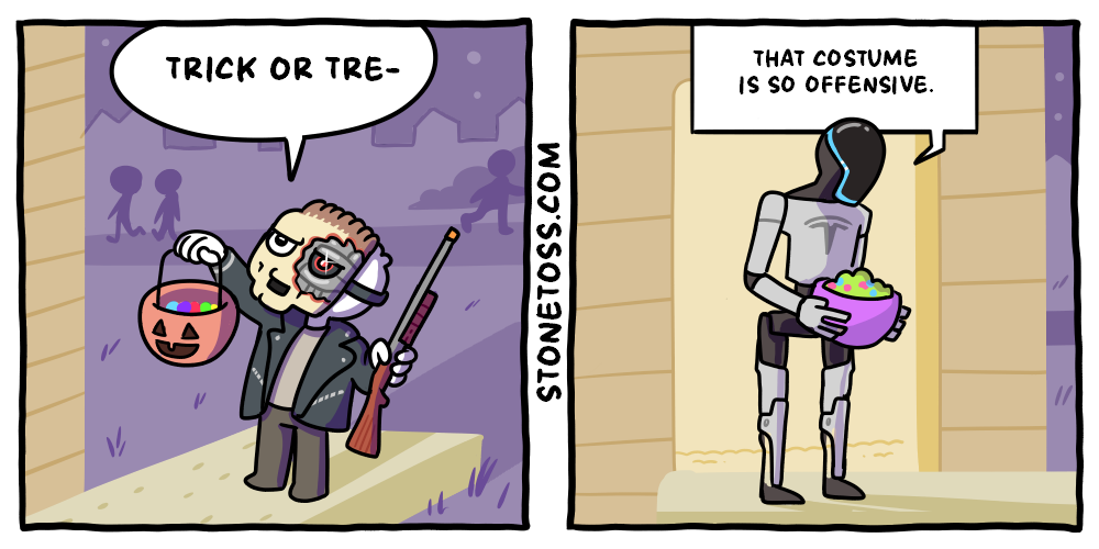 stonetoss comic about Halloween and AI
