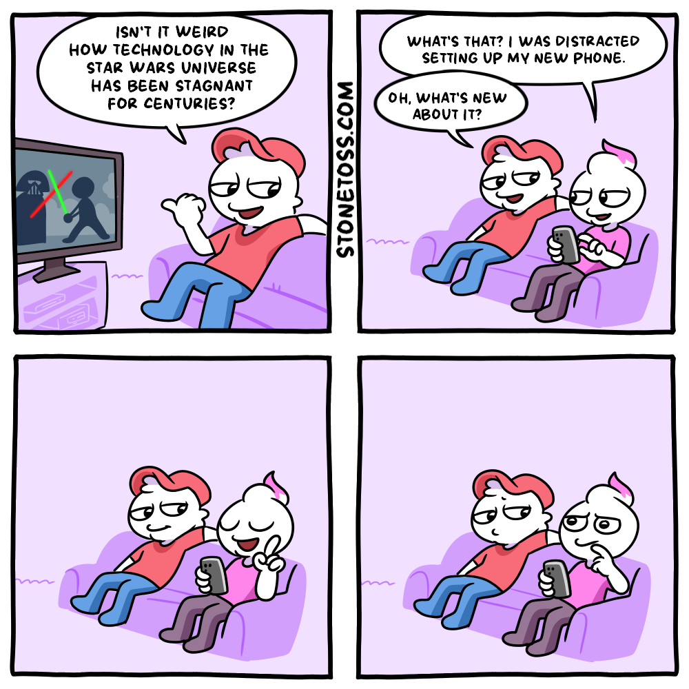 stonetoss comic about technological stagnation