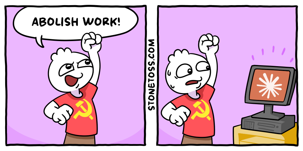 stonetoss comic about labor and a.i.