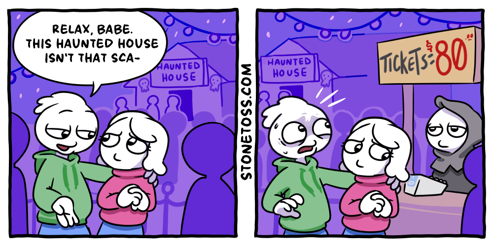 stonetoss comic about haunted house prices