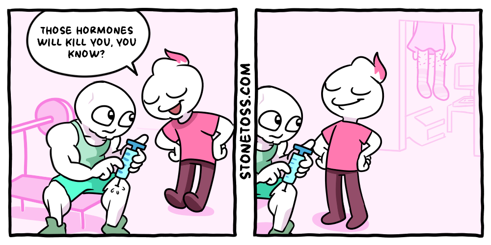 stonetoss comic about hormon use